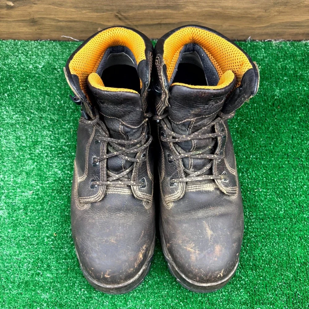 Timberland PRO Work Boot Mens 10.5M Dark Brown Waterproof Oil Resistant F2413-11
